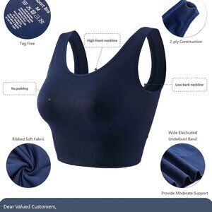 Women's Orange Light Support Seamless Sport Bra Wireless Yoga Bralette Top XL